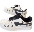 画像4: Women's Paisley bandana pattern x heart lace-up leather sneakers 　　ペイズリーバンダナ柄×ハートレザー レースアップレザースニーカー (4)