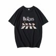 画像4: Snoopy the beagles Beatles Abbey Road Print Tshirts ユニセックス男女兼用 ザベーグルズアビーロードスヌーピー 半袖 Tシャツ (4)