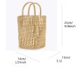 画像13: French woven basket shopping beach bagTote Bag　　フレンチ編み込みかご籠ショッピングビーチショートハンドルトートバッグ (13)