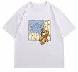 画像11: vibe Graffiti bear paint round neck T-shir  ユニセックス男女兼用グラフィックベアプリント半袖 Tシャツ (11)