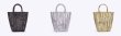 画像7: French woven basket shopping beach bagTote Bag　　フレンチ編み込みかご籠ショッピングビーチショートハンドルトートバッグ (7)