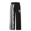 画像1: Half lace and half ribbon bottom sweatpants  hiphop dance pants trousers 　ハーフレース＆ハーフリボンスエットパンツ (1)