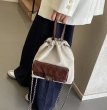 画像5: Linen Canvas & Leather Quilted Point Portable Bucket Tote Shoulder Backpack Bag　男女兼用ユニセックスリネンキャンバス&レザーキルティングポイントバッグ付きポータブルバケットトートショルダーバックパックバッグ (5)