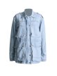 画像2: Lapel multi-pocket splicing design lace-up waist denim jacket　ラペルマルチポケットスプライシングデザインレースアップウエストデニムジャケット (2)