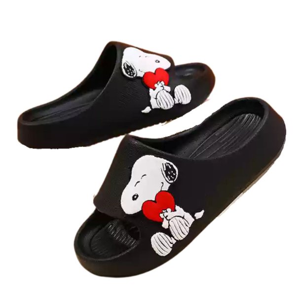 画像1: Snoopy Deformed Heart flip flops soft bottom sandals slippers Beach sandals  ユニセックス男女兼用 スヌーピー ハート フリップフロップ  シャワー ビーチ サンダル (1)