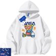 画像1: NASA×Bear Zip Up Hoodie sweater  ユニセックス男女兼用NASAナサ×ベア熊プリントジップアップフーディスウェットパーカー (1)