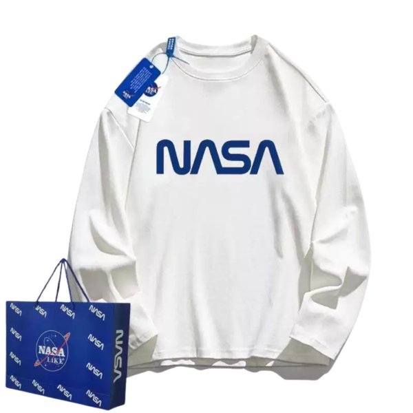 画像1: NASA LOGO sweat long t shirts  ユニセックス 男女兼用 ナサ ロゴ ロングTシャツ (1)