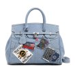 画像3: Unisex Mile Patchwork Denim Tote Shoulder Bag　スマイルパッチワーク付きデニムトートショルダーバッグ (3)