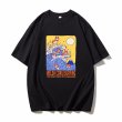 画像5: Ukiyo-e Surf Dog Round Neck T-Shirt   ユニセックス男女兼用浮世絵サーフドッグプリント半袖 Tシャツ (5)