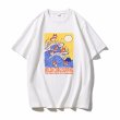 画像4: Ukiyo-e Surf Dog Round Neck T-Shirt   ユニセックス男女兼用浮世絵サーフドッグプリント半袖 Tシャツ (4)