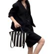 画像5: Unisex Striped basket tote shoulder bag　ストライプボーダーバケットトートショルダーバッグ (5)