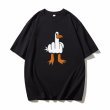 画像2: Fat duck print Round Neck T-Shirt   ユニセックス男女兼用ファットダッグアヒルプリント半袖 Tシャツ (2)