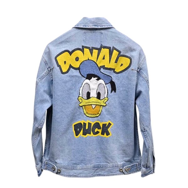 画像1: Unisex Donald Duck print denim jacket　ユニセックス 男女兼用ドナルドダックプリントGジャンデニムジャケットブルゾン (1)