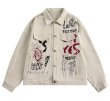 画像2: Unisex LOVE&PEACE&Jesus Graphic Jean Jacket ユニセックス 男女兼用ラブ＆ピース＆ジーザスグラフィックGジャンデニムジャケットブルゾン (2)