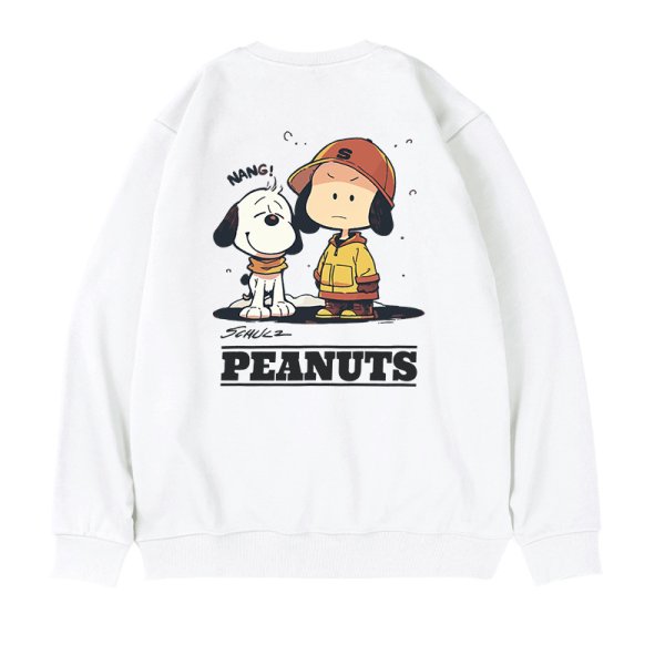 画像1: Unisex Snoopy & Charlie Brown print sweatshirt　ユニセックス男女兼用スヌーピー＆チャーリーブラウンプリントスウェットトレーナープラスサイズあり (1)