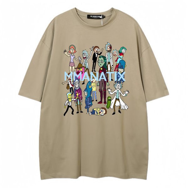 画像1: unisex rick and morty cast Short Sleeve T-Shirt　リックアンドモーティキャストプリントラウンドネック Tシャツ ユニセックス 男女兼用 (1)