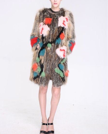 womens fur coats colored real fox fur coat Jacket Coat リアル