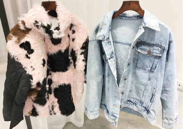 women's lambs fur liner denim jacket coat ラムモンゴリアンファー