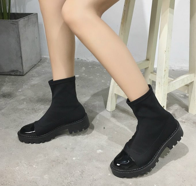 women's socks boots short boots ソックスショートブーツ ストレッチ