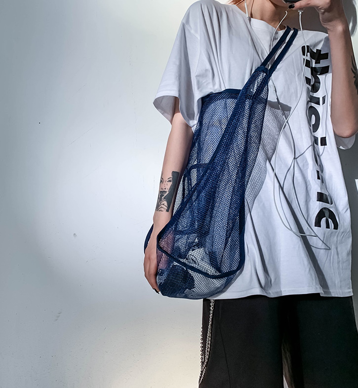 transparent mesh large capacity shoulder bag s eco bag shopping