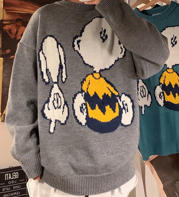 Charlie Brown & Snoopy Braided Pullover Sweater チャーリーブラウン 