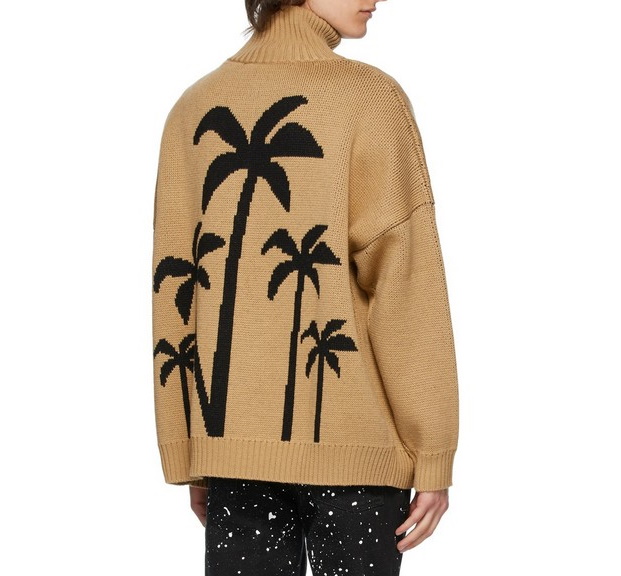 Palm Tree Turtleneck Pullover Casual Knitwear Sweater Unisex loose