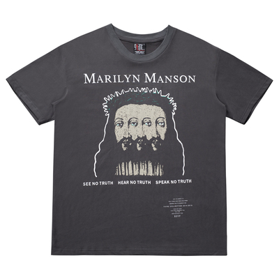 men's Marilyn Manson loose cec head tshirts ユニセックス男女兼用