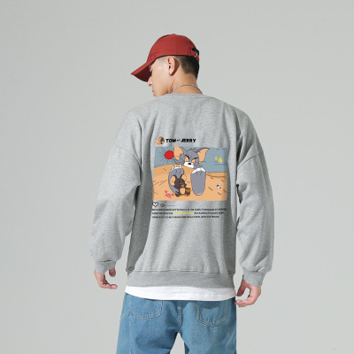 New men's men and women Tom and Jerry back print sweat shirt