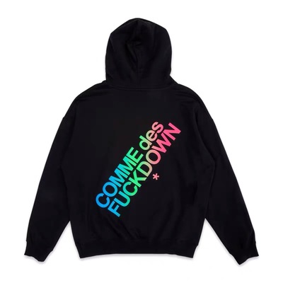 SSUR PLUS COMME des FUCKDOWN Rainbow logo Hoodie ユニセックス 男女