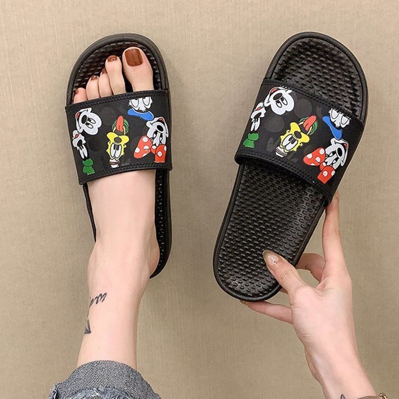 Women Mickey Mouse Donald Duck Soft Bottom Flat Sandals Slippers Shower Sandals フラットミッキー ドナルドキャラクタースリッパ サンダル シャワーサンダル