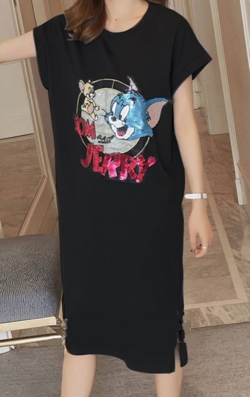 Tom And Jerry Short Sleeve Dress トムとジェリー半袖ドレス スウェット ワンピース