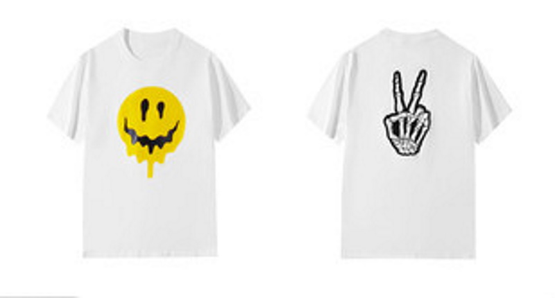 Unisex Smile drip peace large fit print cotton-jersey T-shirt