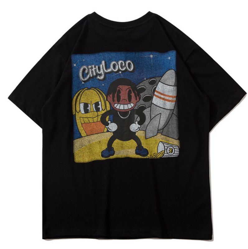 Unisex CITY LOCO cartoon Print T-shirt 男女兼用 ユニセックスヒップ