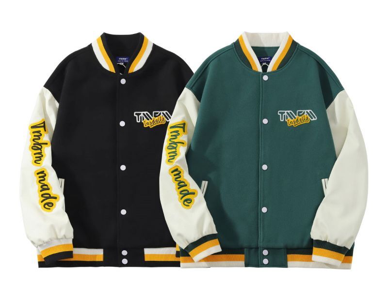 Unisex Hip hop Earth embroidery Jumper Baseball Jacket uniform 