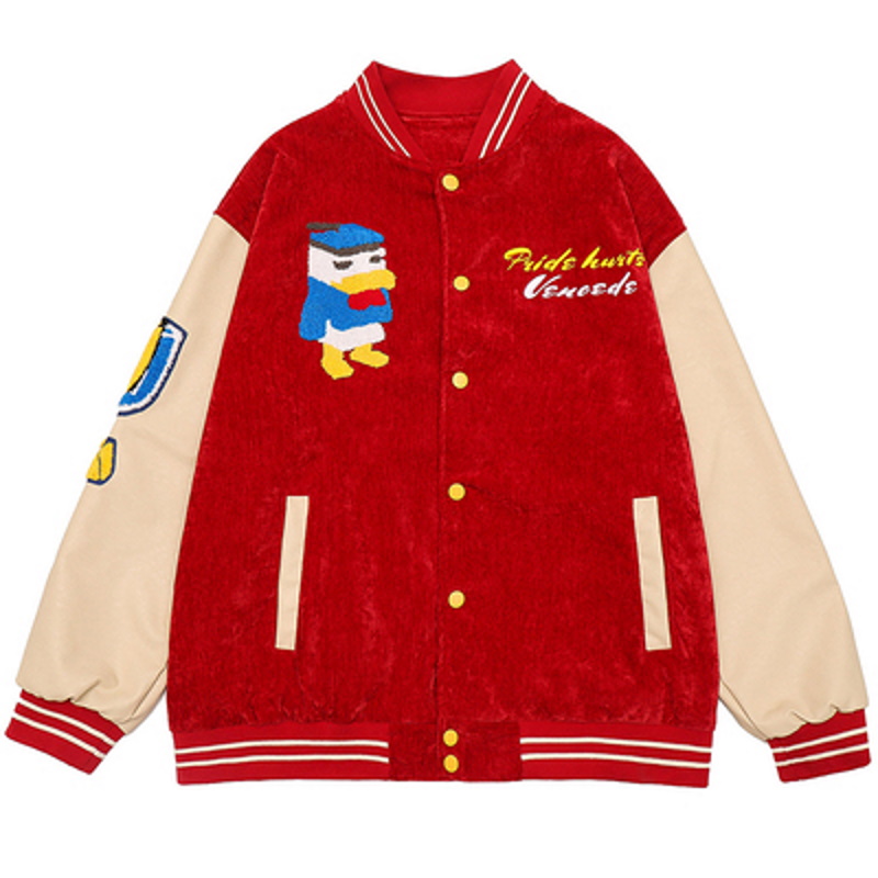 Donald Duck Emblem BASEBALL JACKET baseball uniform jacket blouson