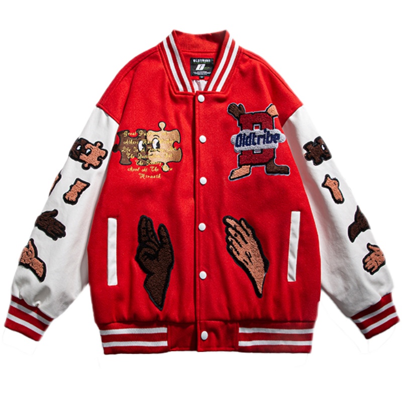 Jigsaw puzzle & hand embroidery BASEBALL JACKET baseball uniform