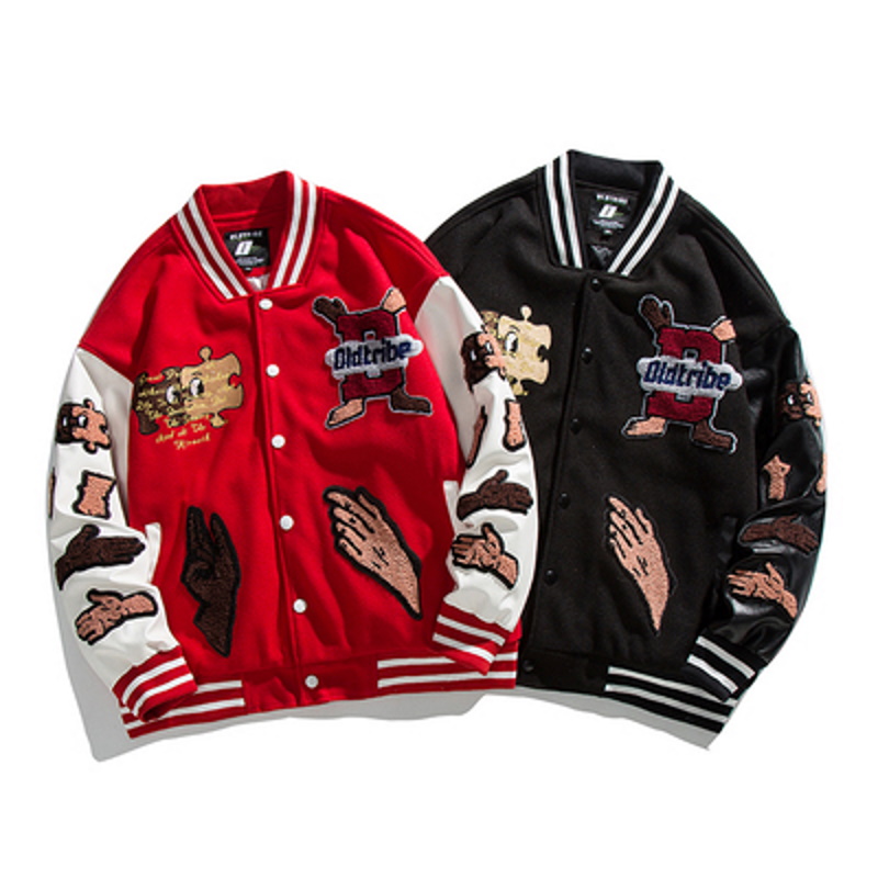 Jigsaw puzzle & hand embroidery BASEBALL JACKET baseball uniform