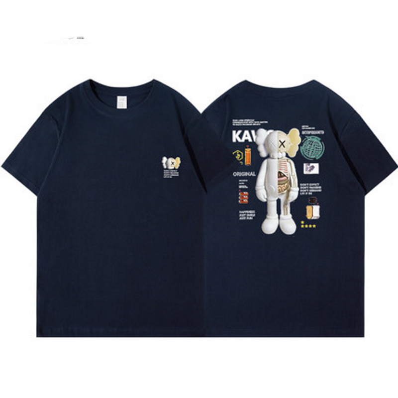 kaws Human body model short sleeve t-shirts 　ユニセックス  男女兼用カウズハーフヒューマンボディプリントTシャツ