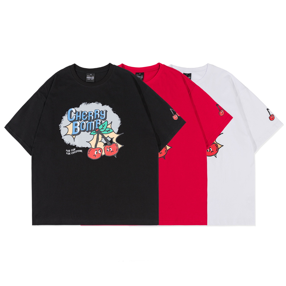 cherry bomb print T-shirt ユニセックス 男女兼用チェリーボム