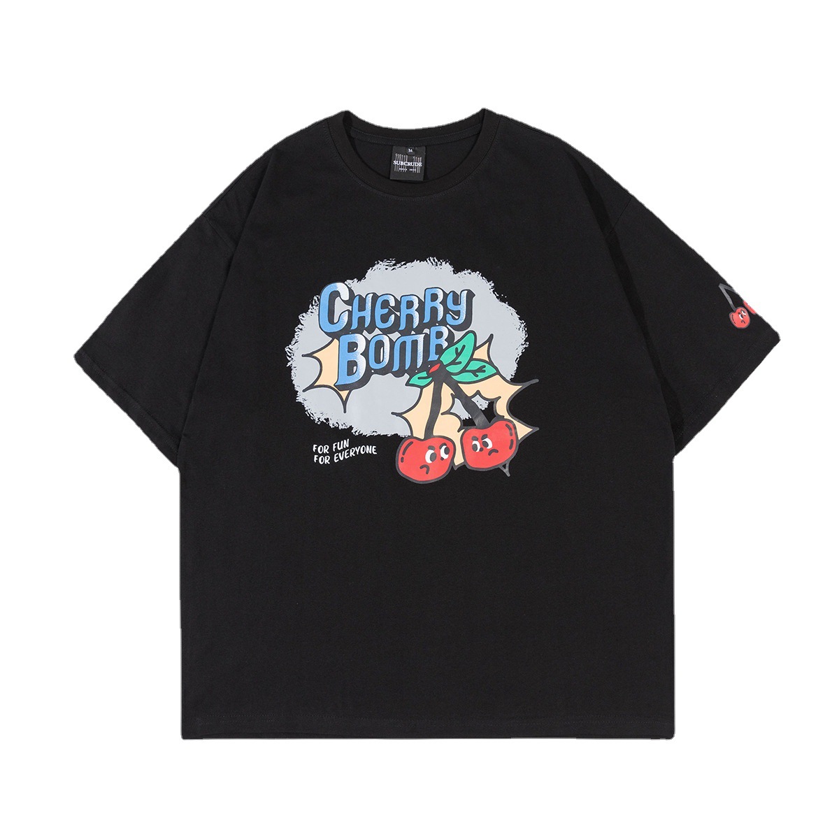 cherry bomb print T-shirt ユニセックス 男女兼用チェリーボム 
