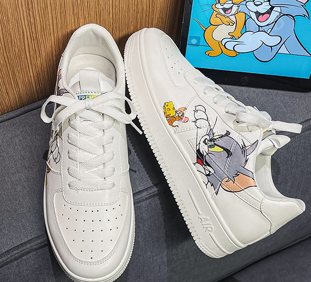 Tom & Jerry lace-up leather sneakers 男女兼用ユニセックストム