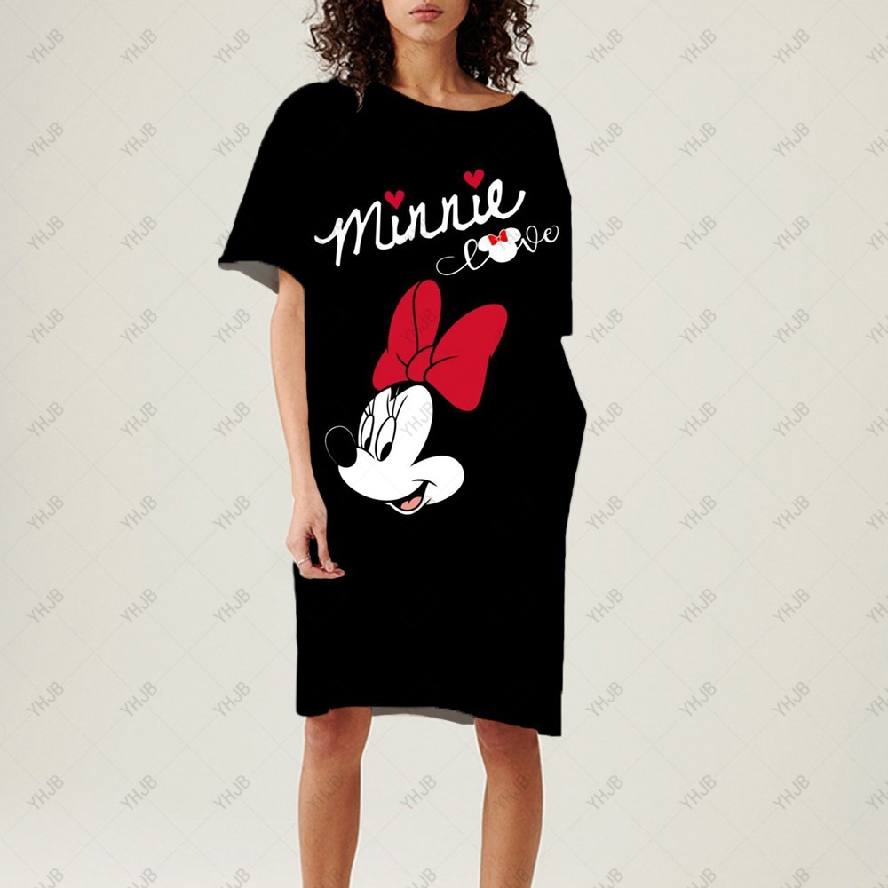 New Women's Mickey and Minnie mouse comic cartoon printed Dress