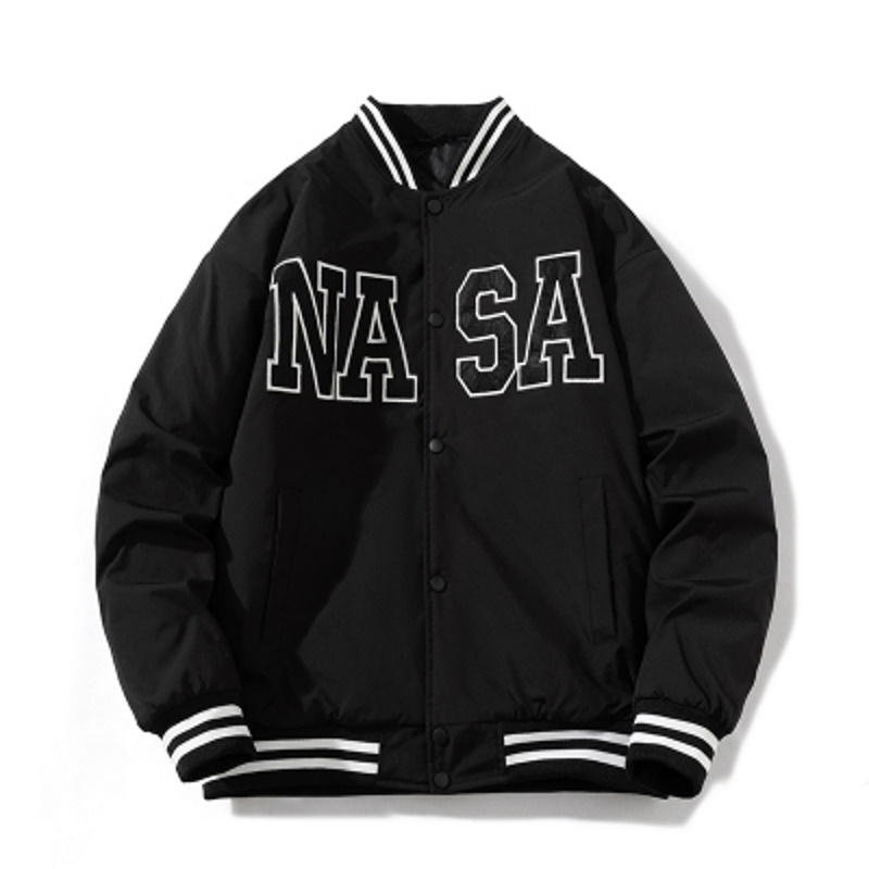 Nasa logo padded light jackets baseball uniform jacket blouson　ユニセッ  クス男女兼用ナサロゴ中綿入りスタジアムジャンパー スタジャン ジャケットブルゾン