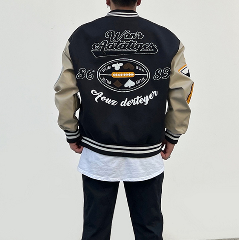 激安超安値 LEATHER PATCH LOGO VARSITY アリクス スタジャン L