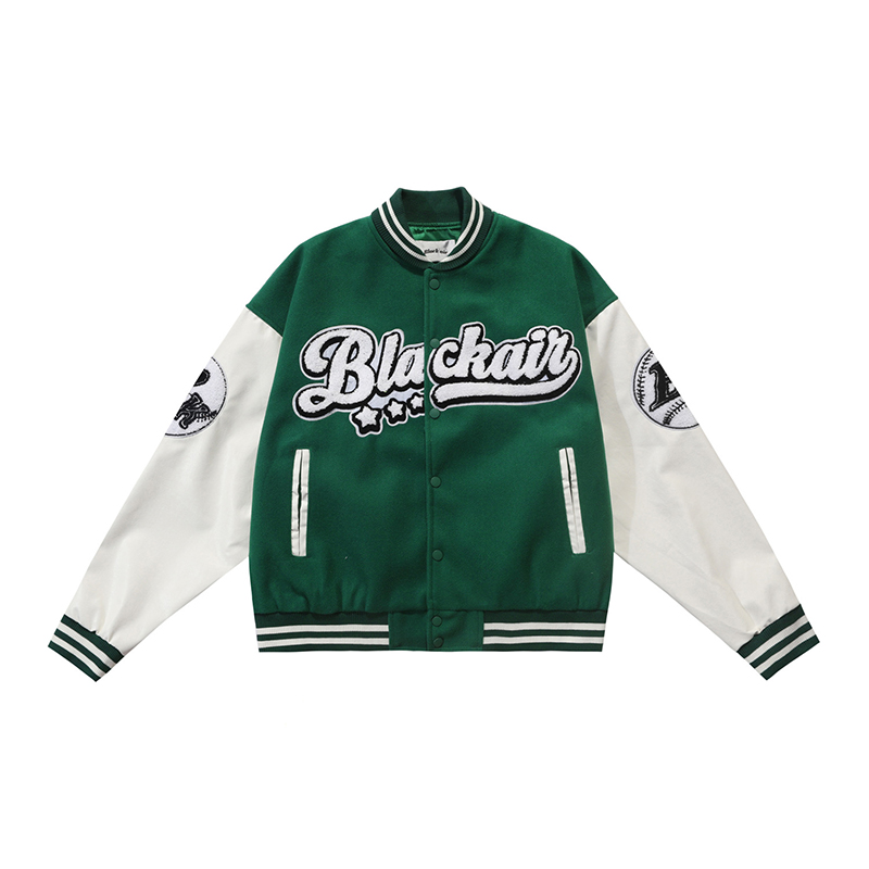 high street vibe style letter embroidered jacket baseball uniform