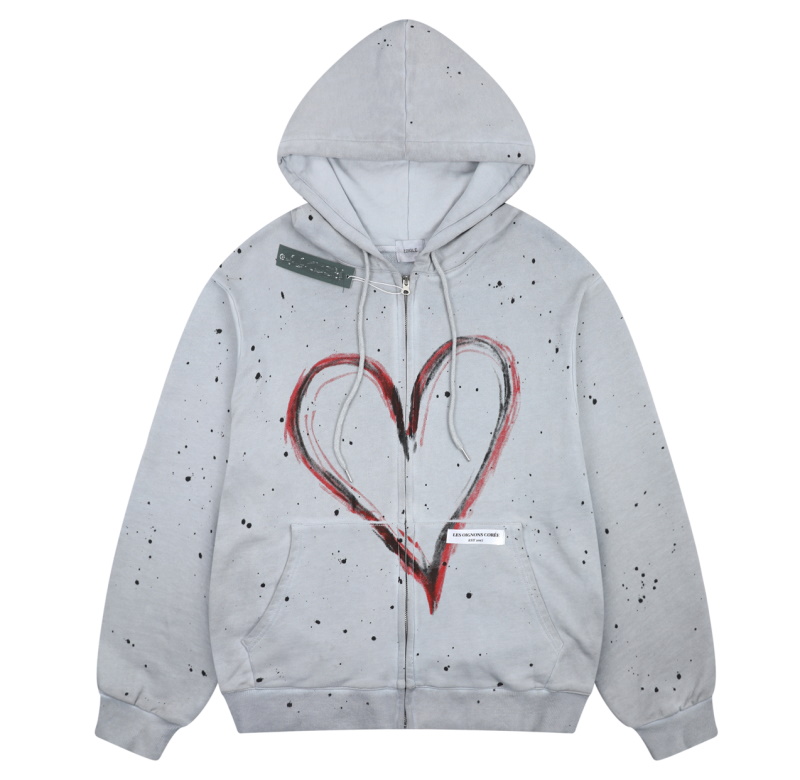 Ink Splattered Hand Painted Heart Sweater Jacket hoodie sweatshirt