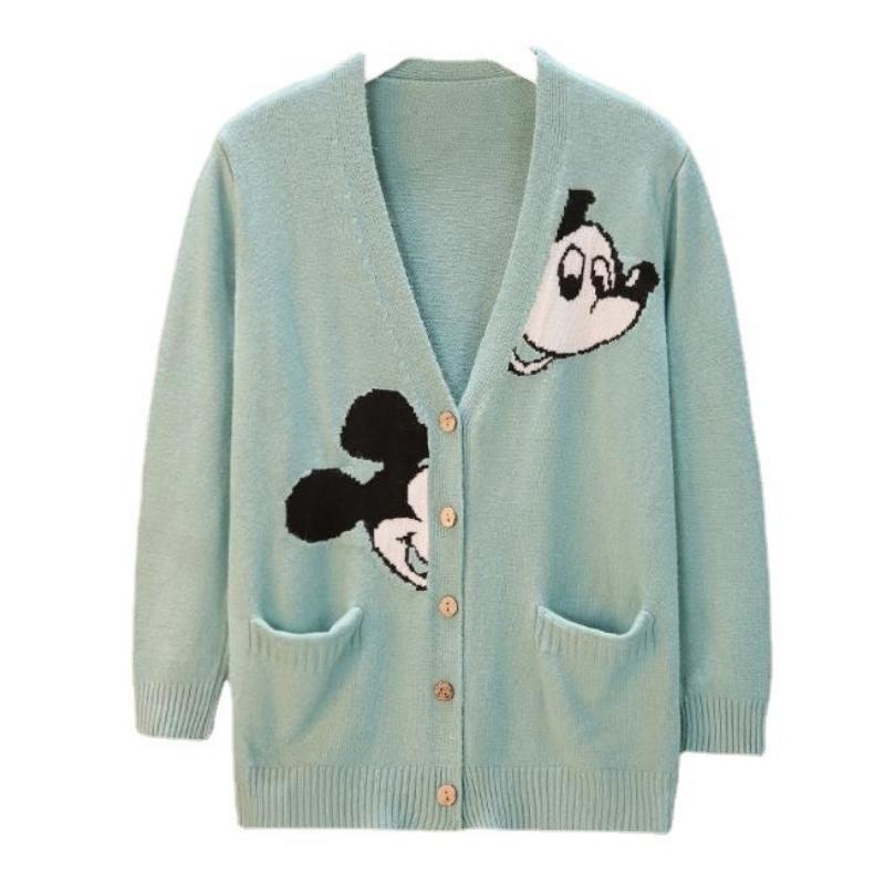 Mickey mouse long sleeve Knit Sweater Cardigan Jacket ミッキー 