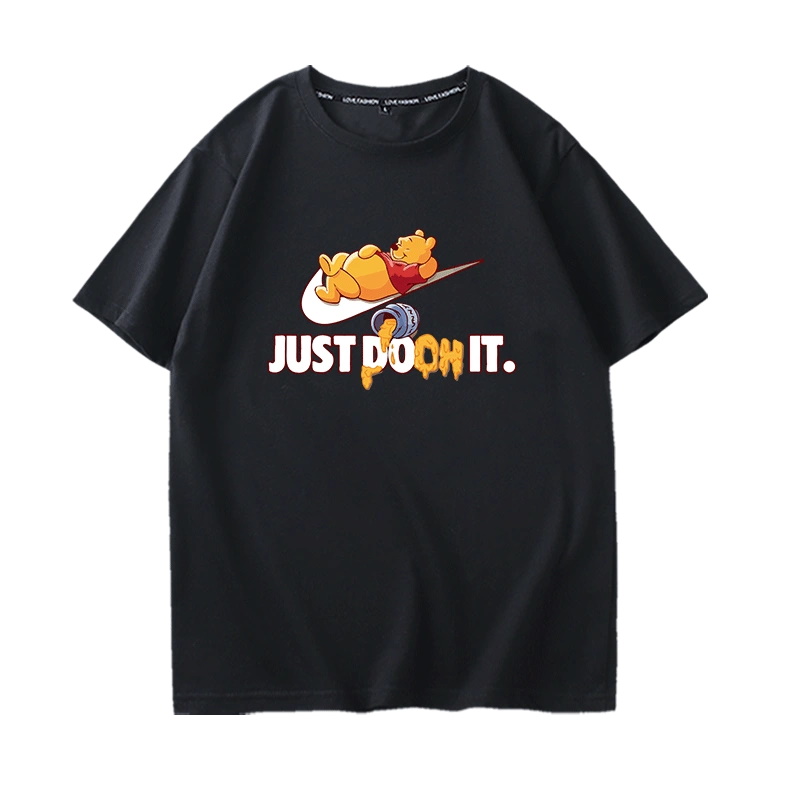 JUST Pooh it Print Tshirts ユニセックス男女兼用 熊のプーさん