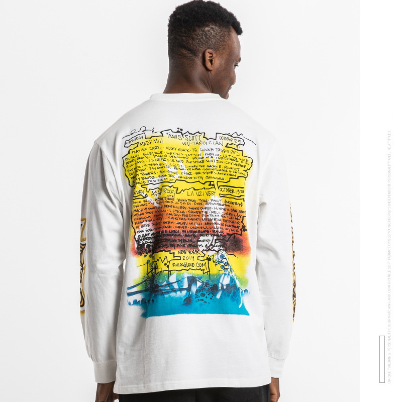NAGRI Long-sleeved double-sided printed T-shirt 長袖両面プリントT ...