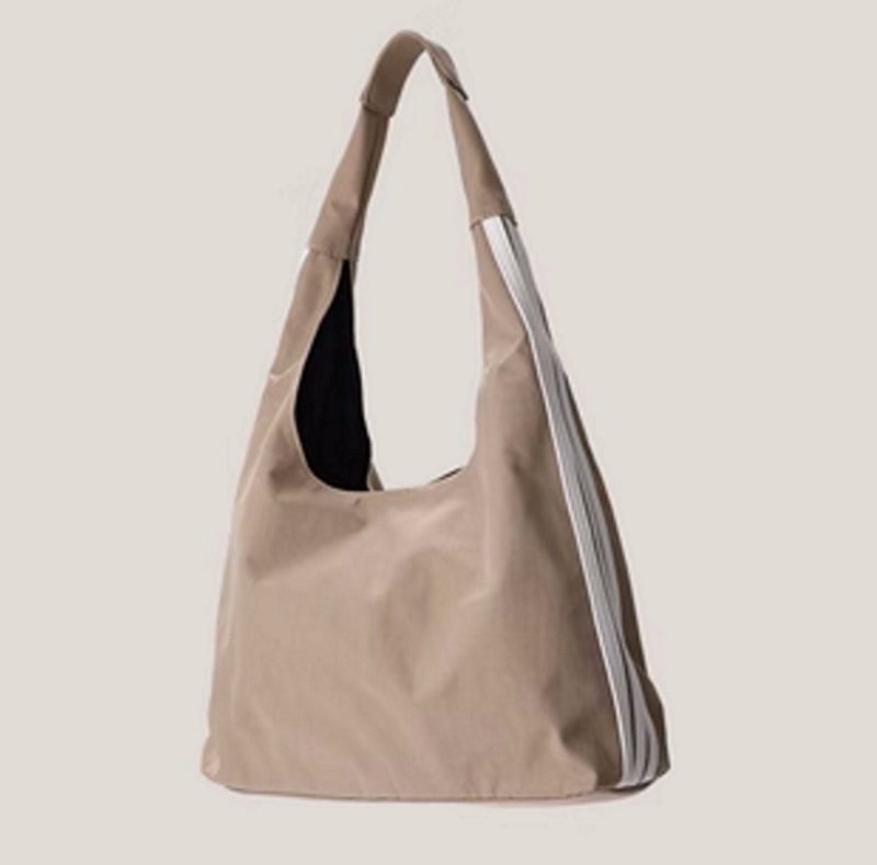 3 line Nilong cloth shoulder tote shoulder eco bag Handbag 3本